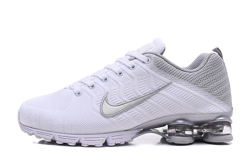 Nike Air Shox Flyknit White Silver Shoes